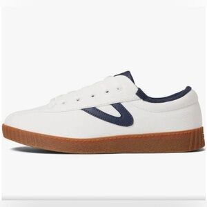 Tretorn Women's Nylite Canvas Original Sneakers Sz 7.5 White/Navy Anthropologie